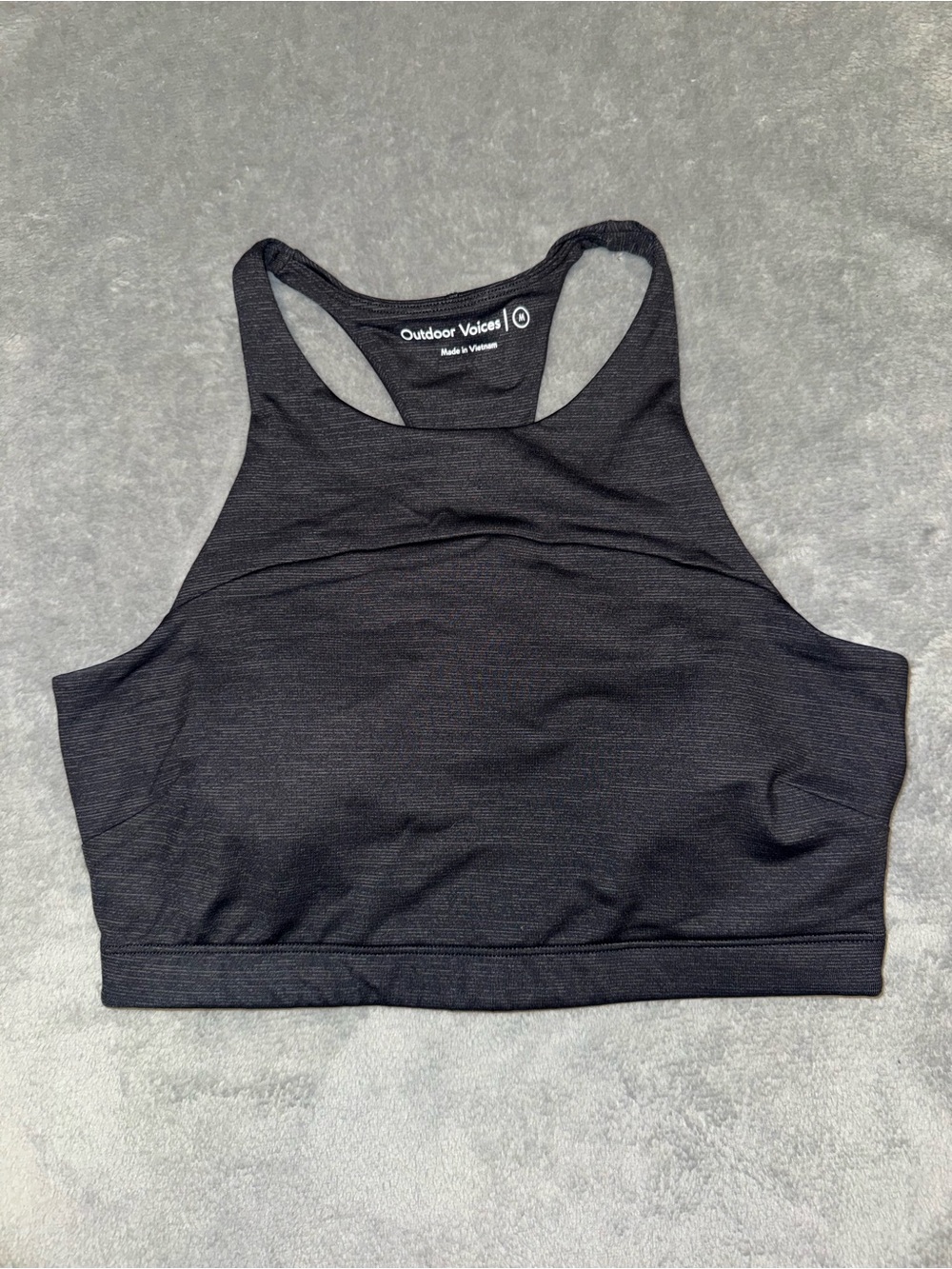 Outdoor Voices Move Free Crop Top Sports Bra Charcoal Heather Gray Size Medium